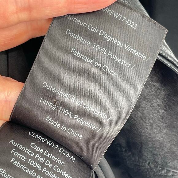 Mackage Black Miela-N Belted Lambskin Leather Moto Motorcycle Biker Jacket XS - Picture 9 of 10